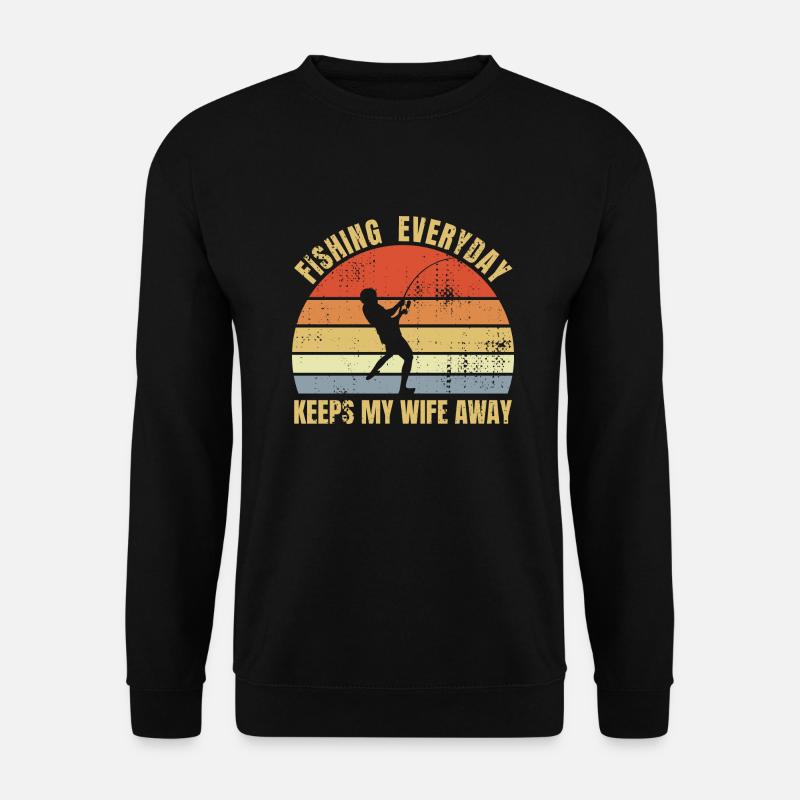 Ehemann Fischer Spruch - Unisex Pullover - Schwarz