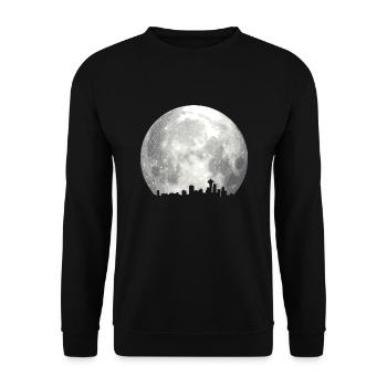 full moon skyline - Sweat-shirt Unisexe - noir - Devant - Alina (178cm) & Michal (187cm)