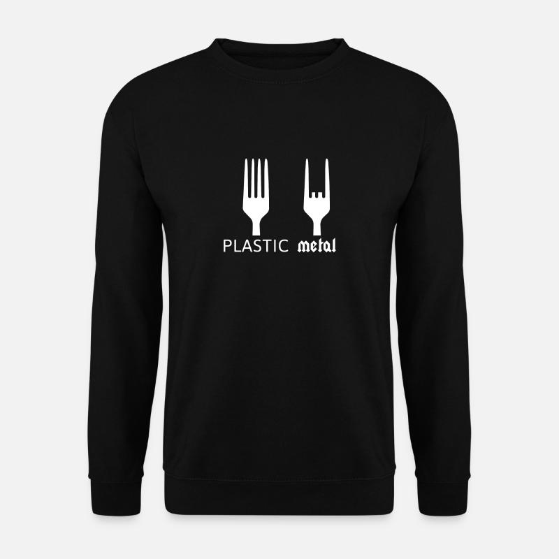 Gabeln Geschenk Plastik Heavy Metal Lustig Rock - Unisex Pullover - Schwarz