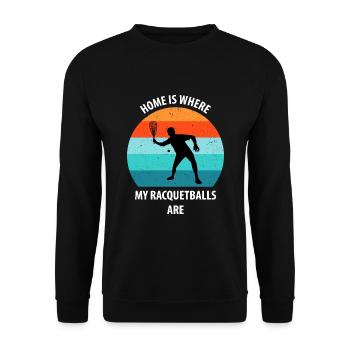Racqueetball - Unisex Sweatshirt - black - Front - Alina (178cm) & Michal (187cm)