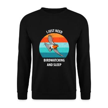 Bird Watching Bird Watching Birding Bird - Unisex Sweatshirt - black - Front - Alina (178cm) & Michal (187cm)