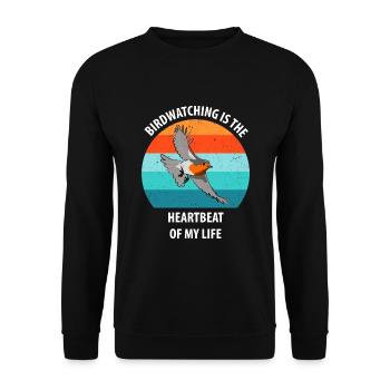 Bird Watching Bird Watching Birding Bird - Unisex Sweatshirt - black - Front - Alina (178cm) & Michal (187cm)