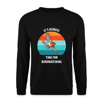 Bird Watching Bird Watching Birding Bird - Unisex Sweatshirt - black - Front - Alina (178cm) & Michal (187cm)