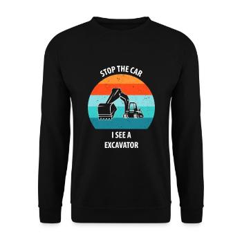 Excavatrice Excavatrice Conducteur Excavatrice Camion - Sweat-shirt Unisexe - noir - Devant - Alina (178cm) & Michal (187cm)