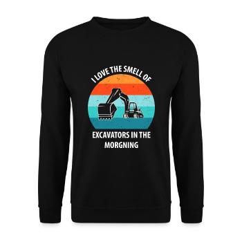 Bagger Baggerfahrer Baggerwagen - Unisex Pullover - Schwarz - Vorne - Alina (178cm) & Michal (187cm)