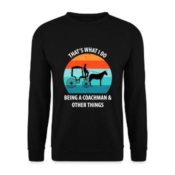 Calèche de cocher Calèche tirée par des chevaux Calèche - Sweat-shirt Unisexe - noir - Devant - Alina (178cm) & Michal (187cm)