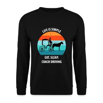 Calèche de cocher Calèche tirée par des chevaux Calèche - Sweat-shirt Unisexe - noir - Devant - Alina (178cm) & Michal (187cm)