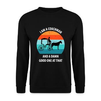 Calèche de cocher Calèche tirée par des chevaux Calèche - Sweat-shirt Unisexe - noir - Devant - Alina (178cm) & Michal (187cm)