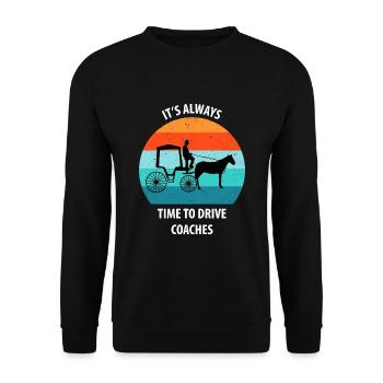 Coachman Carriage Horse-drawn carriage Carriage - Unisex Sweatshirt - black - Front - Alina (178cm) & Michal (187cm)