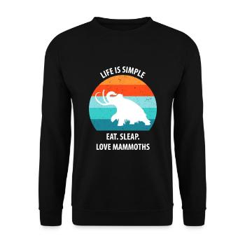 Drôle de mammouth de l’âge de pierre de l’âge de glace Design préhistorique - Sweat-shirt Unisexe - noir - Devant - Alina (178cm) & Michal (187cm)