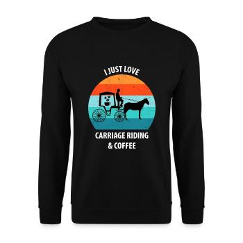Coachman Carriage Horse-drawn carriage Coffee - Unisex Sweatshirt - black - Front - Alina (178cm) & Michal (187cm)