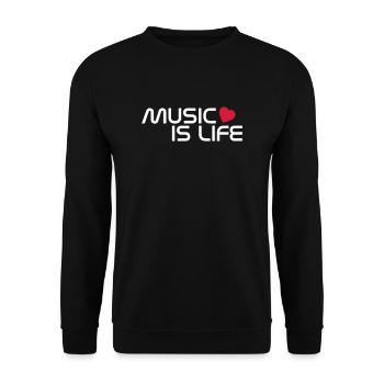 music is life heart FR - Sweat-shirt Unisexe - noir - Devant - Alina (178cm) & Michal (187cm)
