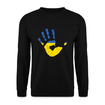 Drapeau Ukraine Drapeau ukrainien drapeau ukrainien - Sweat-shirt Unisexe - noir - Devant - Alina (178cm) & Michal (187cm)