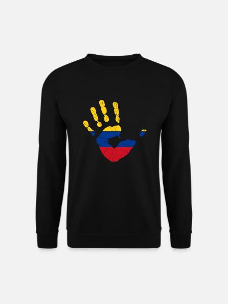 Colombia Flag Handprint Colombian Flag - Unisex Sweatshirt - black