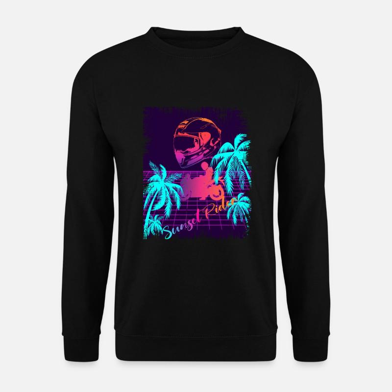 Sunset Rider Synthwave Design 80s - Unisex Pullover - Schwarz