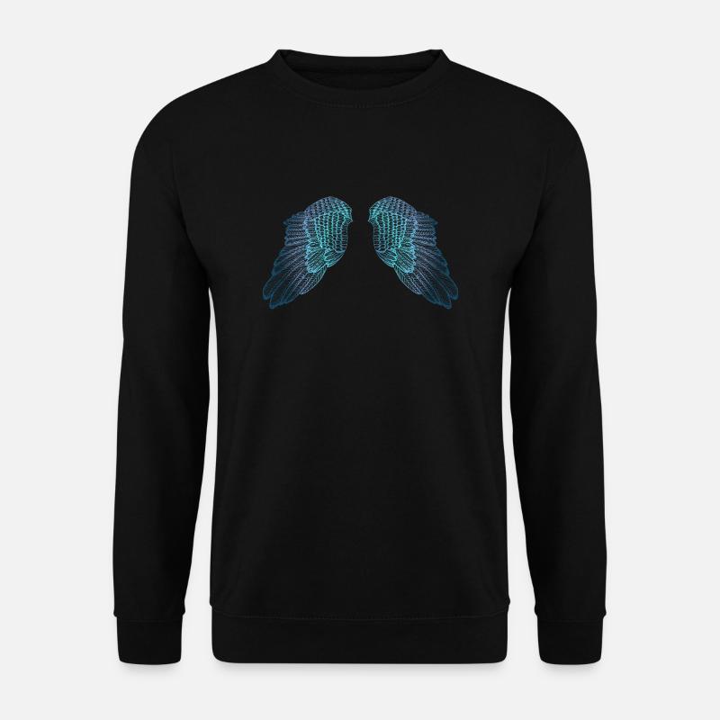 Blaue getönte Engelsflügel - Unisex Pullover - Schwarz