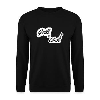 griller et refroidir | Griller | Été | amusement - Sweat-shirt Unisexe - noir - Devant - Alina (178cm) & Michal (187cm)