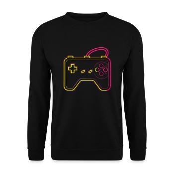 Manette de jeu rétro - Sweat-shirt Unisexe - noir - Devant - Alina (178cm) & Michal (187cm)