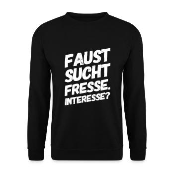 Provokation Lustige Sprüche Fresse - Unisex Pullover - Schwarz - Vorne - Alina (178cm) & Michal (187cm)