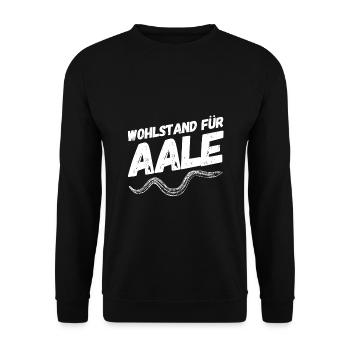 Angler Angeln Lustige Sprüche Aal - Unisex Pullover - Schwarz - Vorne - Alina (178cm) & Michal (187cm)