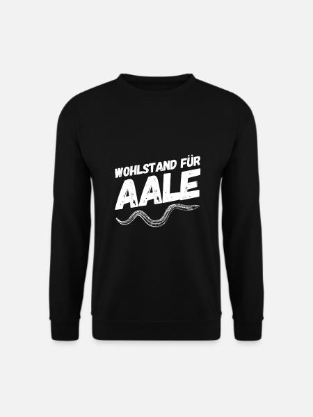 Angler Angeln Lustige Sprüche Aal - Unisex Pullover - Schwarz