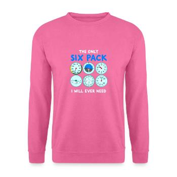 Pilot six pack - Fliegen, Flugzeug, Flugstunde - Unisex Pullover - Pink - Vorne
