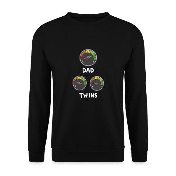 Gemini vs Dad - dad, daddy, dad, birth - Unisex Sweatshirt - black - Front - Alina (178cm) & Michal (187cm)