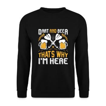 Dart & Beer C'est pourquoi je suis ici - Sweat-shirt Unisexe - noir - Devant - Alina (178cm) & Michal (187cm)