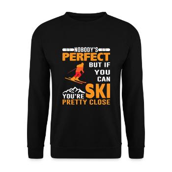 Perfect ski - ski, winter, gift - Unisex Sweatshirt - black - Front - Alina (178cm) & Michal (187cm)