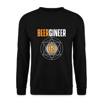 Beergineer - Brewer, Home Brewing - Unisex Sweatshirt - black - Front - Alina (178cm) & Michal (187cm)