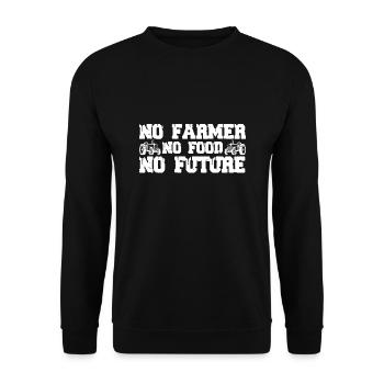 No farmer no food no future - Farmer - Unisex Sweatshirt - black - Front - Alina (178cm) & Michal (187cm)