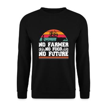 No farmer no food no future - Farmer - Unisex Sweatshirt - black - Front - Alina (178cm) & Michal (187cm)