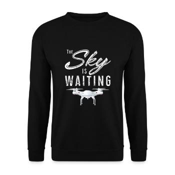 Sky is waiting - drone, quadrocopter, flight - Unisex Sweatshirt - black - Front - Alina (178cm) & Michal (187cm)