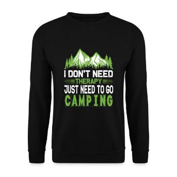 Le camping est ma thérapie - camping-car, tente - Sweat-shirt Unisexe - noir - Devant - Alina (178cm) & Michal (187cm)