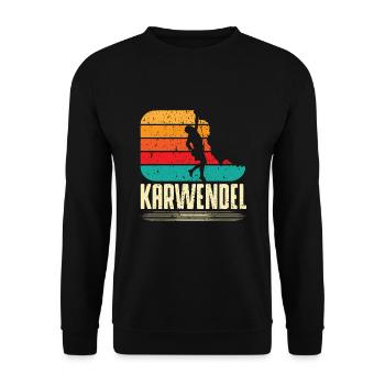 Karwendel - Bergsteigen, Wandern - Unisex Pullover - Schwarz - Vorne - Alina (178cm) & Michal (187cm)