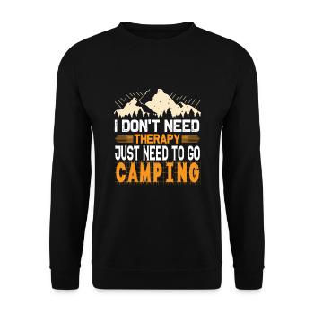 Camping is my therapy - camper, tent - Unisex Sweatshirt - black - Front - Alina (178cm) & Michal (187cm)