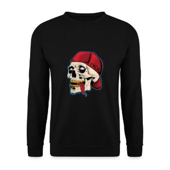 Skull and crossbones skeleton bone cappy motif - Unisex Sweatshirt - black - Front - Alina (178cm) & Michal (187cm)