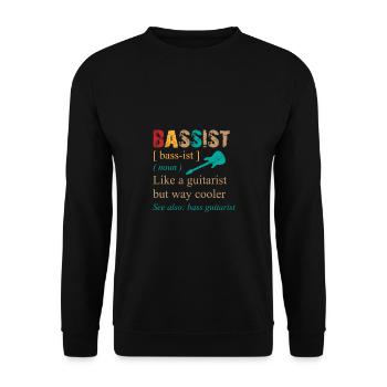 Bassist - guitar, bass - Unisex Sweatshirt - black - Front - Alina (178cm) & Michal (187cm)