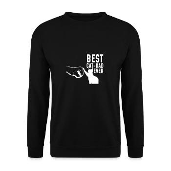 Best cat dad - Cat, Cat - Unisex Sweatshirt - black - Front - Alina (178cm) & Michal (187cm)