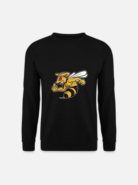 Wespe Bienen Stachel Mittelfinger Insekten Motiv - Unisex Pullover - Schwarz