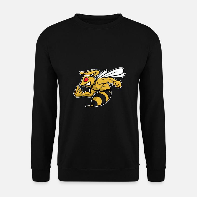 Wasp bees sting middle finger insect motif - Unisex Sweatshirt - black