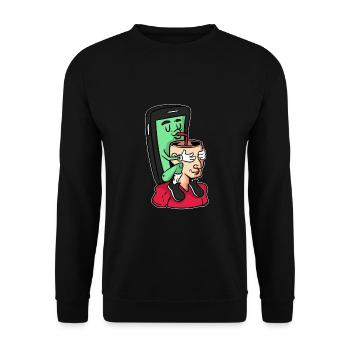 Mobile phone smartphone phone addiction control motive - Unisex Sweatshirt - black - Front - Alina (178cm) & Michal (187cm)