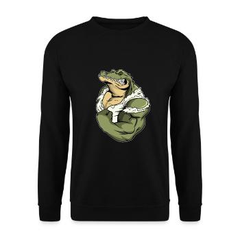 Motif de sport sportif musculaire crocodile fitness - Sweat-shirt Unisexe - noir - Devant - Alina (178cm) & Michal (187cm)
