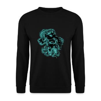 Diver sport diving suit sea bottom motif - Unisex Sweatshirt - black - Front - Alina (178cm) & Michal (187cm)
