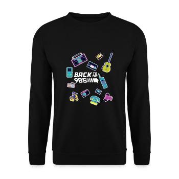 Back to the 90s - 90s, costume - Unisex Sweatshirt - black - Front - Alina (178cm) & Michal (187cm)