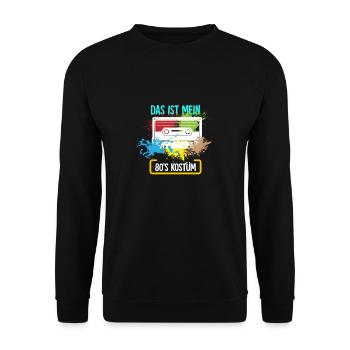 80s Kostüm - 80er Jahre, Verkleidung - Unisex Pullover - Schwarz - Vorne - Alina (178cm) & Michal (187cm)