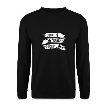 Squat, banc, ascenseur - fitness, gym - Sweat-shirt Unisexe - noir - Devant - Alina (178cm) & Michal (187cm)