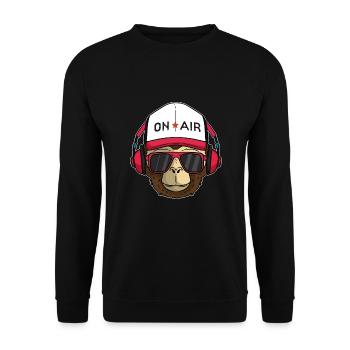 Music DJ Monkey Musician Headphones OnAir Sunglasses - Unisex Sweatshirt - black - Front - Alina (178cm) & Michal (187cm)