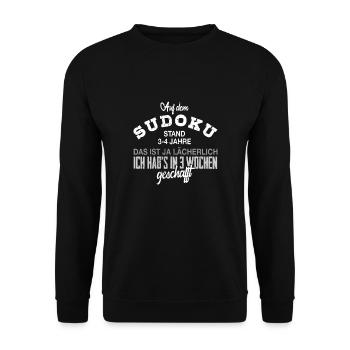 Sudoku - Unisex Pullover - Schwarz - Vorne - Alina (178cm) & Michal (187cm)