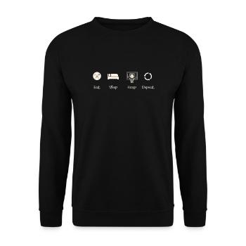 Basketball Eat Sleep Hoop Repeat - Sweat-shirt Unisexe - noir - Devant - Alina (178cm) & Michal (187cm)